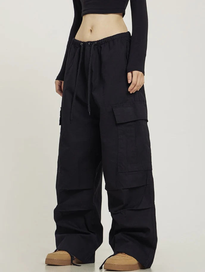 CTB Monochrome Baggy Cargo Pants