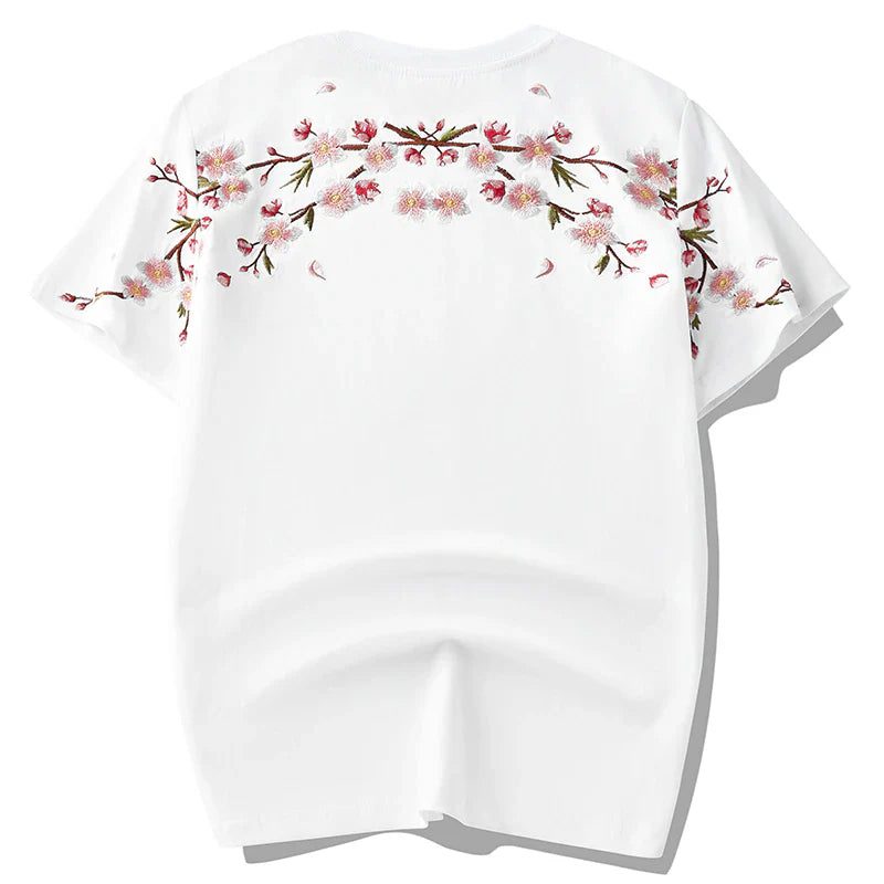 Sakura Flowers Embroidered Tee Hikari Exclusive