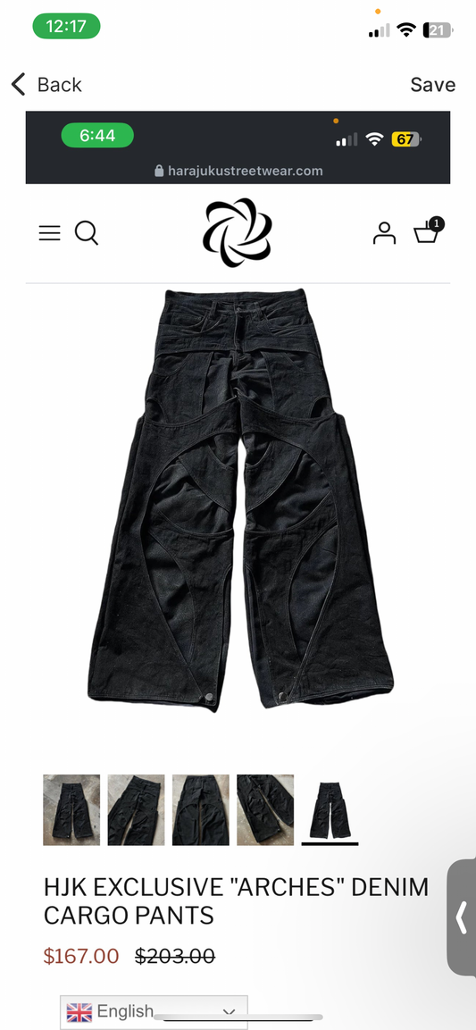 HJK EXCLUSIVE "ARCHES" DENIM
CARGO PANTS