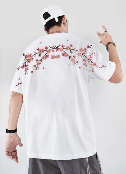 Sakura Flowers Embroidered Tee Hikari Exclusive