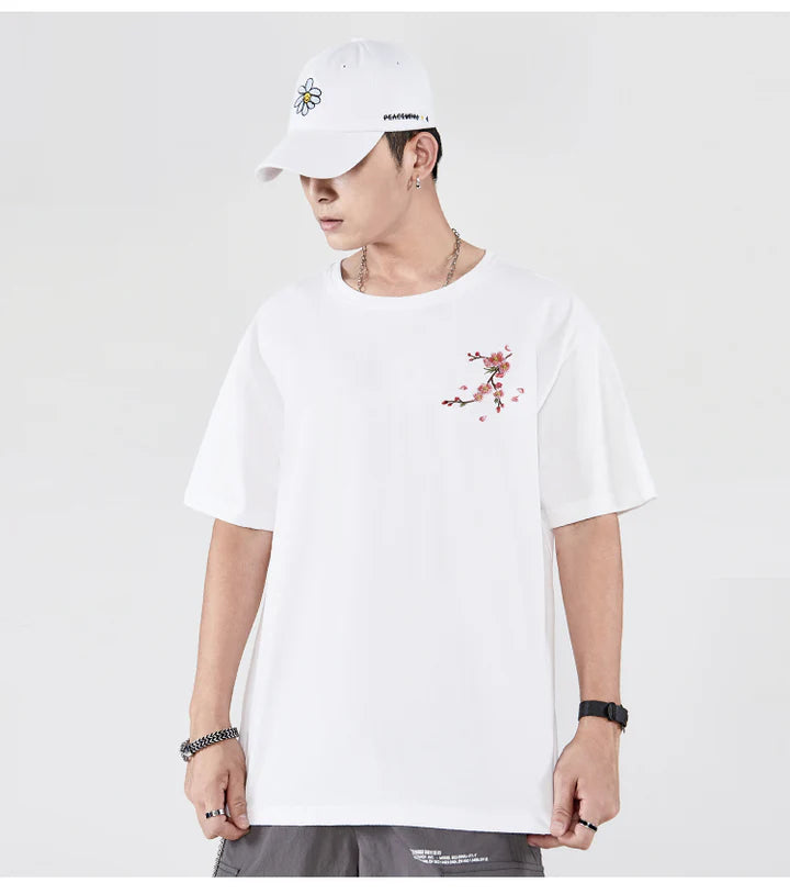 Sakura Flowers Embroidered Tee Hikari Exclusive
