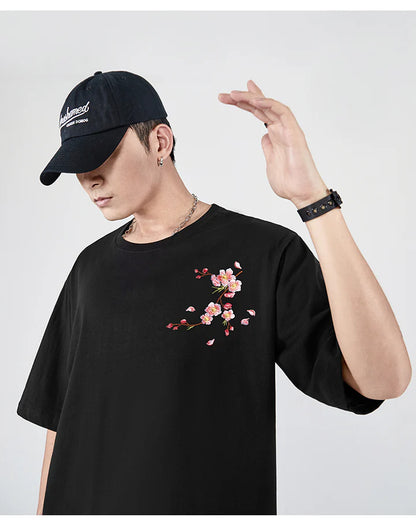 Sakura Flowers Embroidered Tee Hikari Exclusive