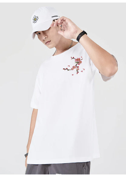 Sakura Flowers Embroidered Tee Hikari Exclusive