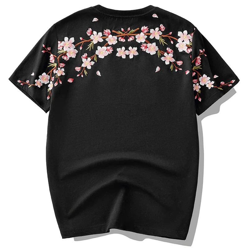 Sakura Flowers Embroidered Tee Hikari Exclusive