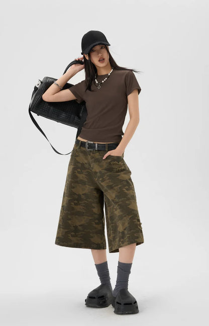 JHYQ Camo Capri Cut Shorts