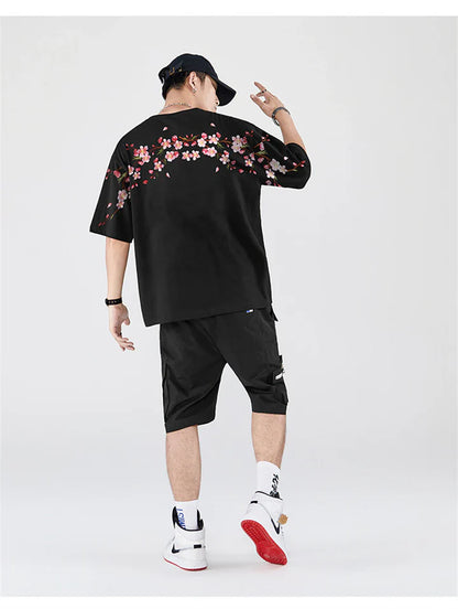 Sakura Flowers Embroidered Tee Hikari Exclusive