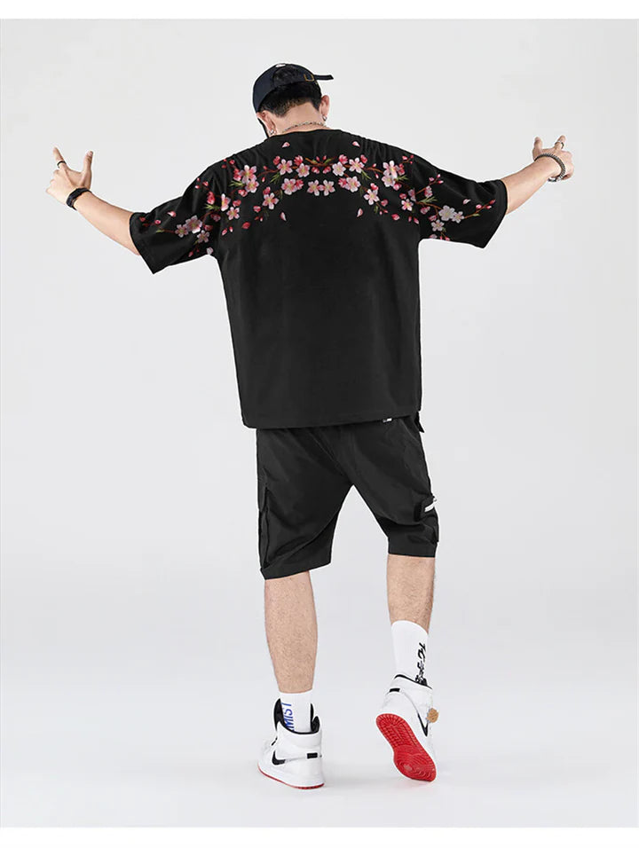 Sakura Flowers Embroidered Tee Hikari Exclusive