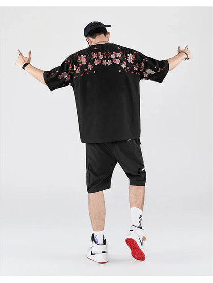 Sakura Flowers Embroidered Tee Hikari Exclusive